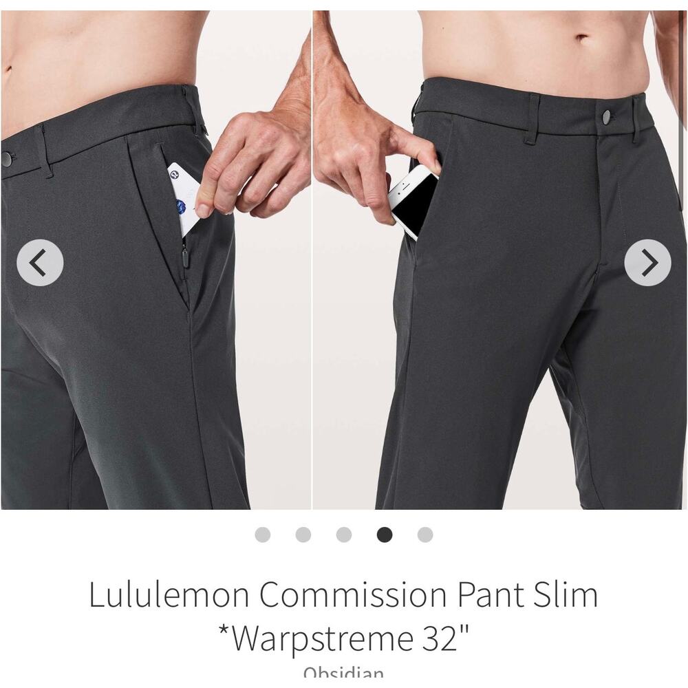 Lululemon Commission Pant Slim *Warpstreme 32" inseam Obsidian sz mens 32